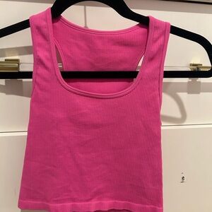 Pink Ribbed Tank Top